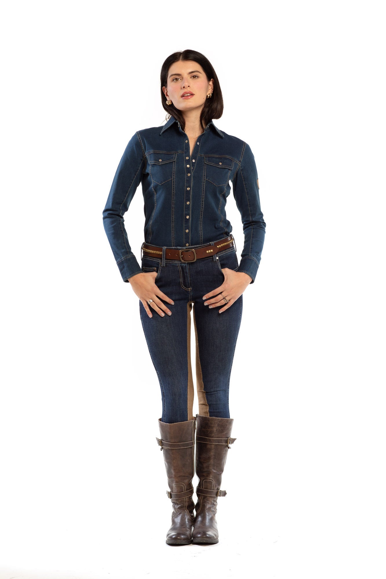 NEW Equestrian Jean - Full Seat with Cell Phone Pocket | 4-way stretch - Vintage Wash - Riders Choice Supply Co