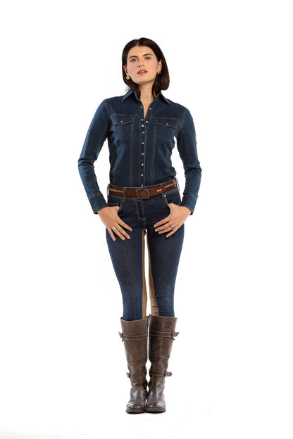 NEW Equestrian Jean - Full Seat with Cell Phone Pocket | 4-way stretch - Vintage Wash - Riders Choice Supply Co