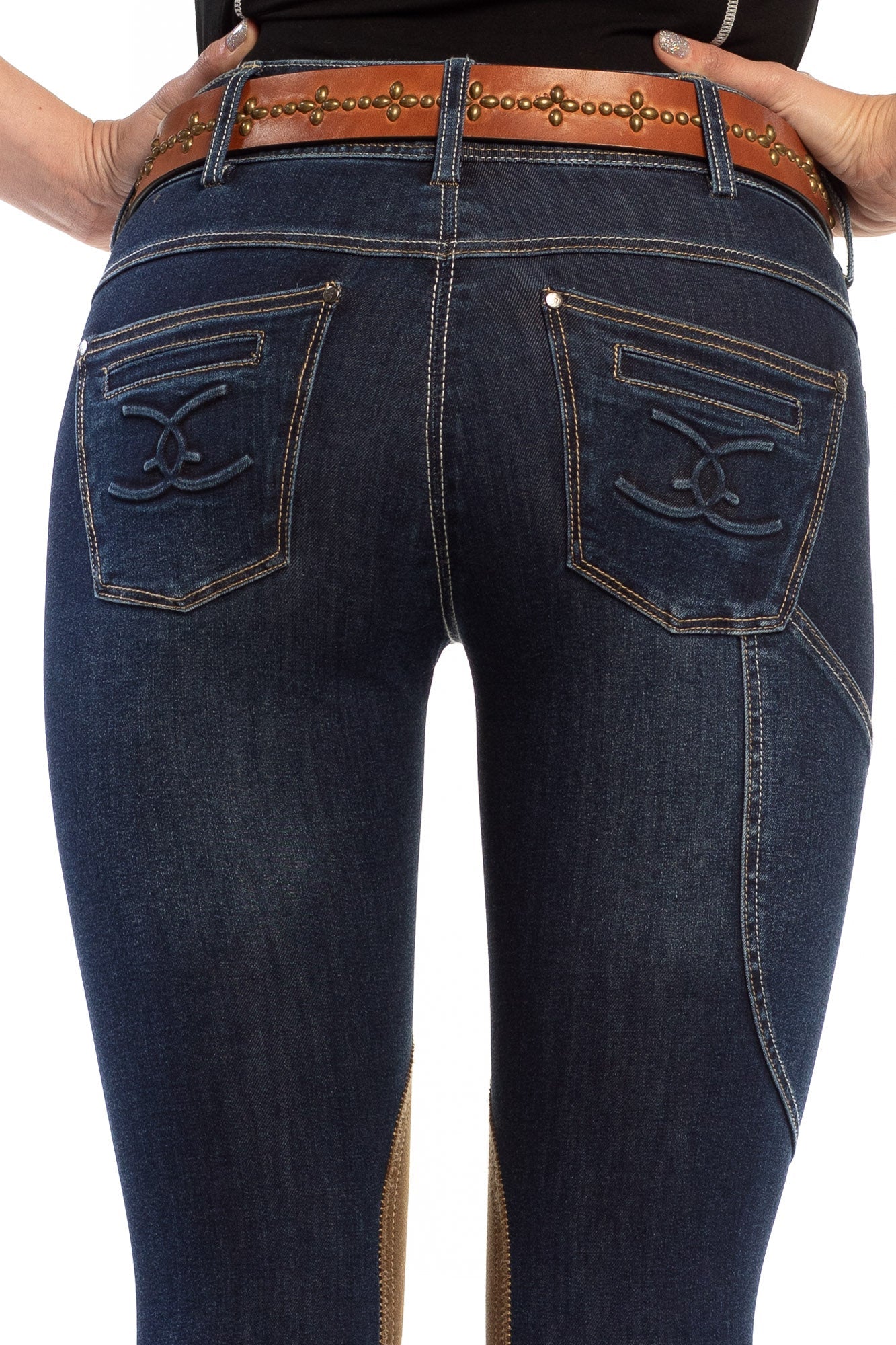 NEW Equestrian Jean - Knee Patch with Cell Phone Pocket - Vintage Wash - Riders Choice Supply Co