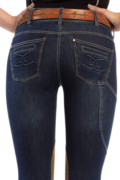 NEW Equestrian Jean - Knee Patch with Cell Phone Pocket - Vintage Wash - Riders Choice Supply Co