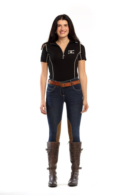 NEW Equestrian Jean - Knee Patch with Cell Phone Pocket - Vintage Wash - Riders Choice Supply Co