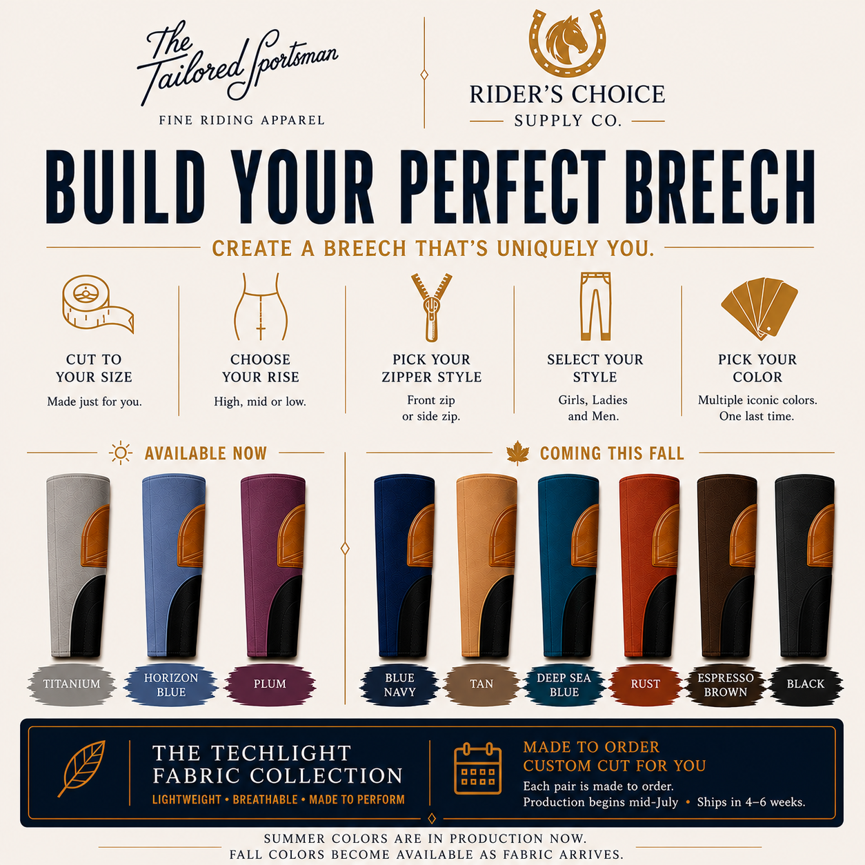 Tailored Sportsman x Rider’s Choice The Hamptons Edit — "Build Your Perfect Breech" TechLight Collection - Mens, Ladies & Girls