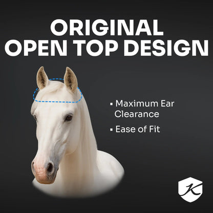 Fly Mask with Nose & 73% UV Protection - Open Top Design - Riders Choice Supply Co