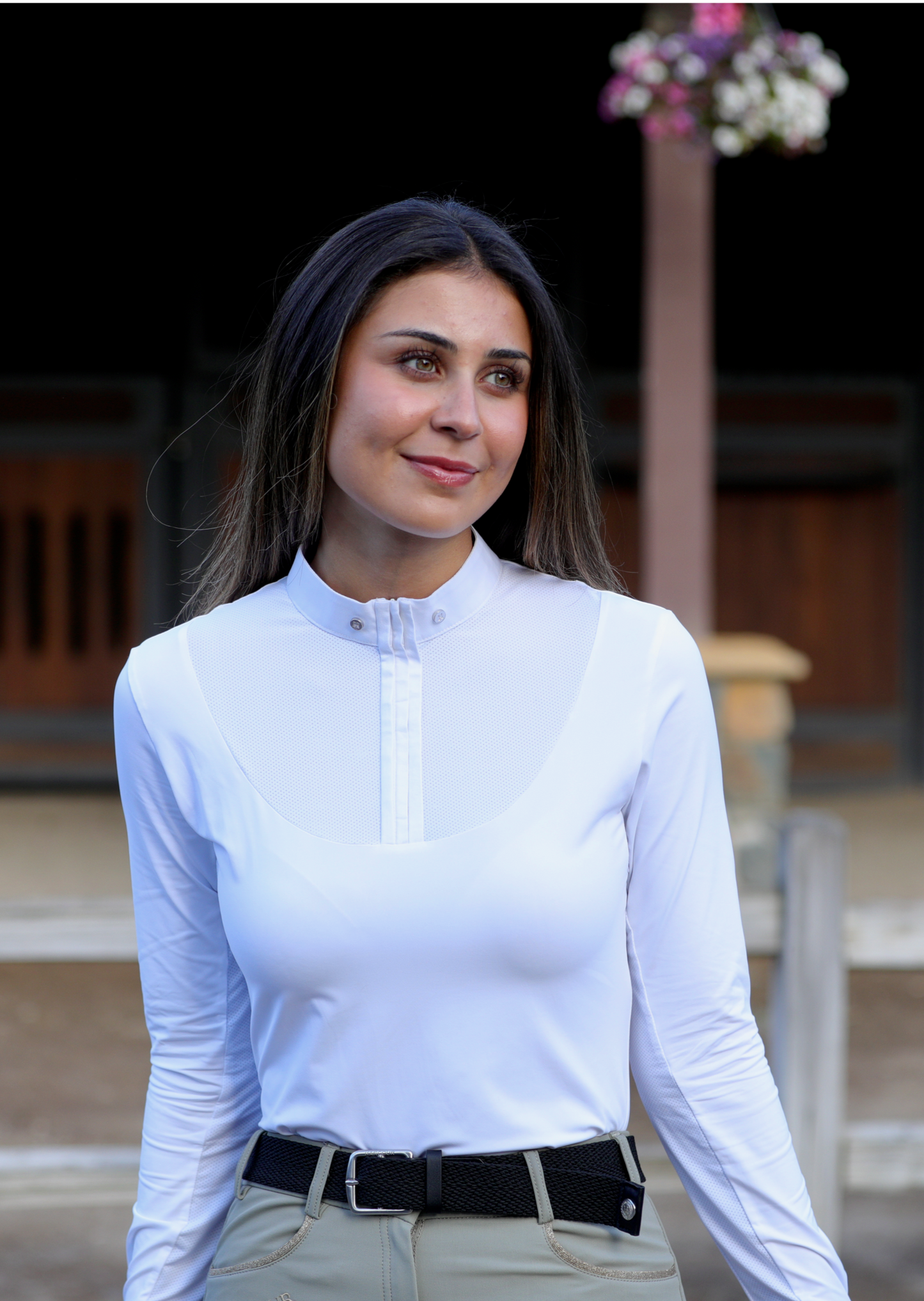 Paola - Womens Competion Shirt in White Long Sleeve - Riders Choice Supply Co