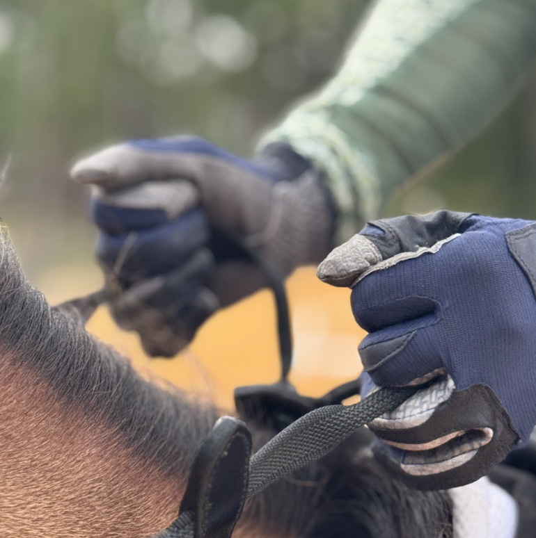 Oil-Tac Copper Tech™️ Leather Premium Riding Glove in Navy - Riders Choice Supply Co