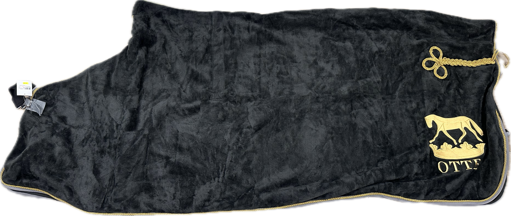 OTTB Fleece Dress Sheet Cooler 84-86" Black/Gold/Grey - Riders Choice Supply Co