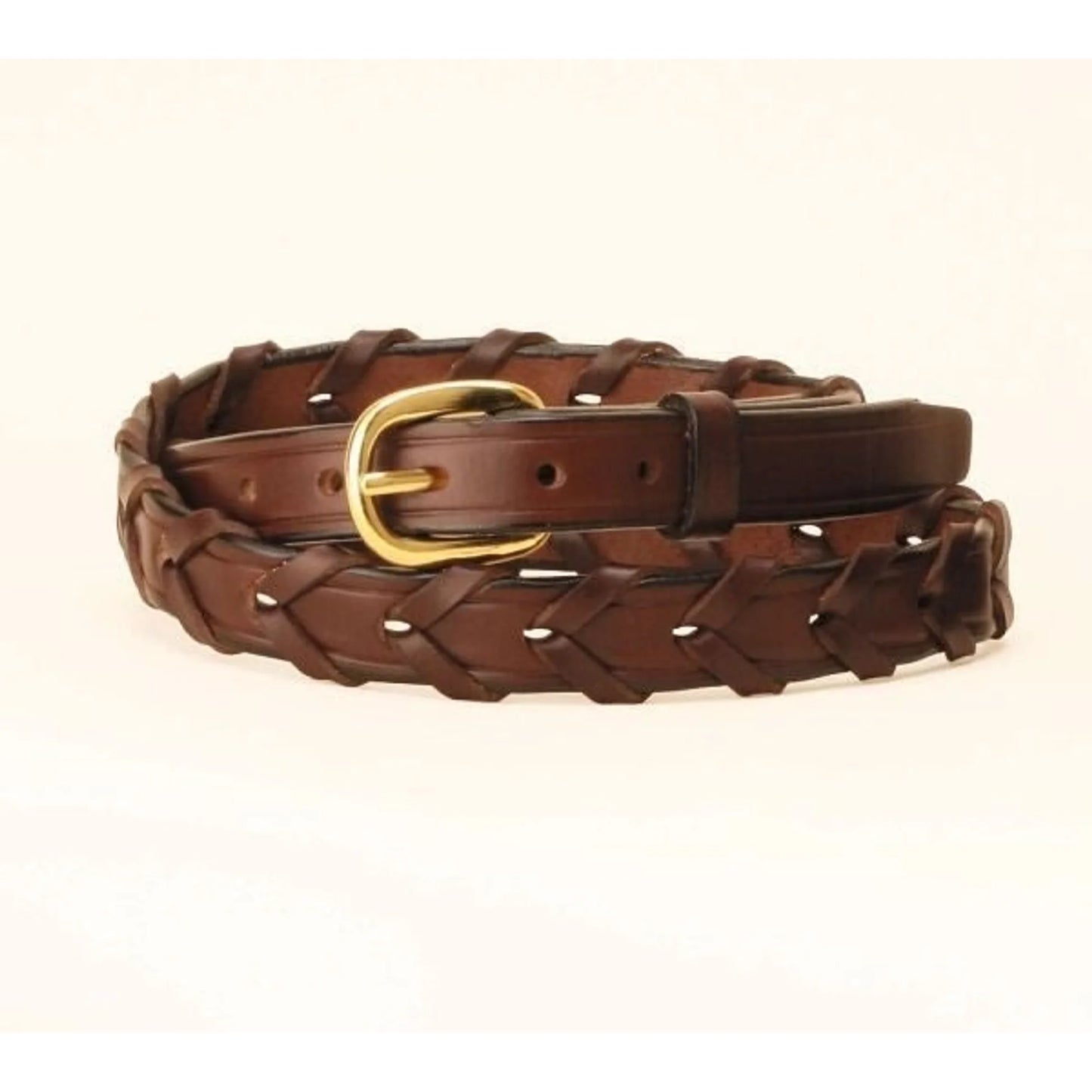 Tory 3/4In Laced Leather Belt With Brass Buckle