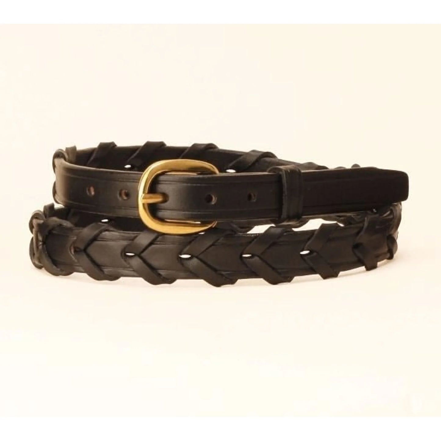 Tory 3/4In Laced Leather Belt With Brass Buckle