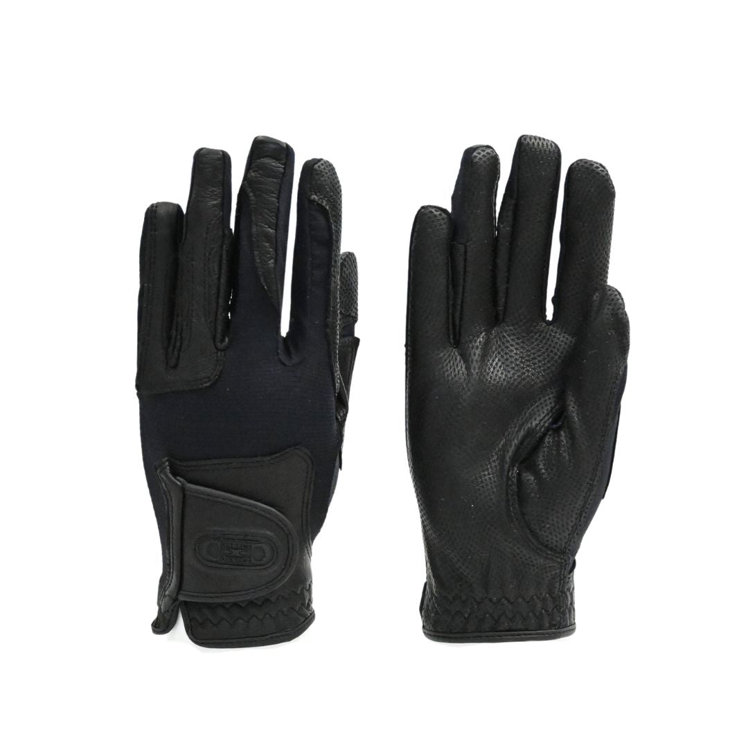 Tackified Copper Tech™️ Leather Premium Riding Glove in Black - Riders Choice Supply Co