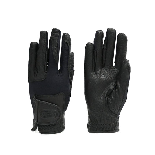Tackified Copper Tech™️ Leather Premium Riding Glove in Black - Riders Choice Supply Co