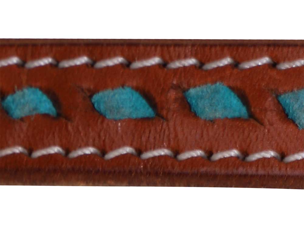 Western Split Reins with Turquoise Buckstitching - Riders Choice Supply Co