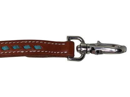 Western Split Reins with Turquoise Buckstitching - Riders Choice Supply Co