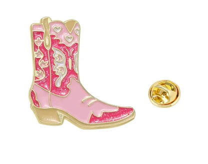 Pink Cowgirl Boot Pin
