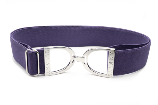 Amethyst - 1.5" Silver Stirrup Elastic Belt - Riders Choice Supply Co