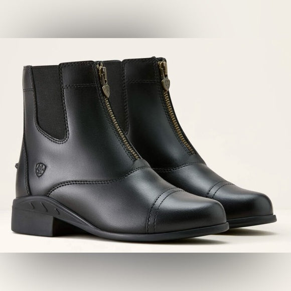 Ariat Kid's Scout Zip Paddock Boots Leather - Black - Riders Choice Supply Co