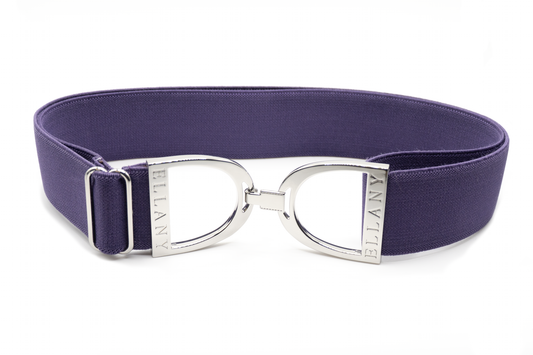 Amethyst - 1.5" Silver Stirrup Elastic Belt