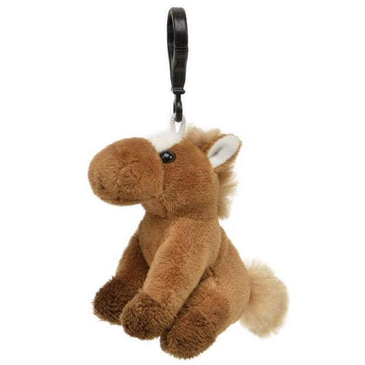 3.5" Plush Horse Charm with Clip, Brown