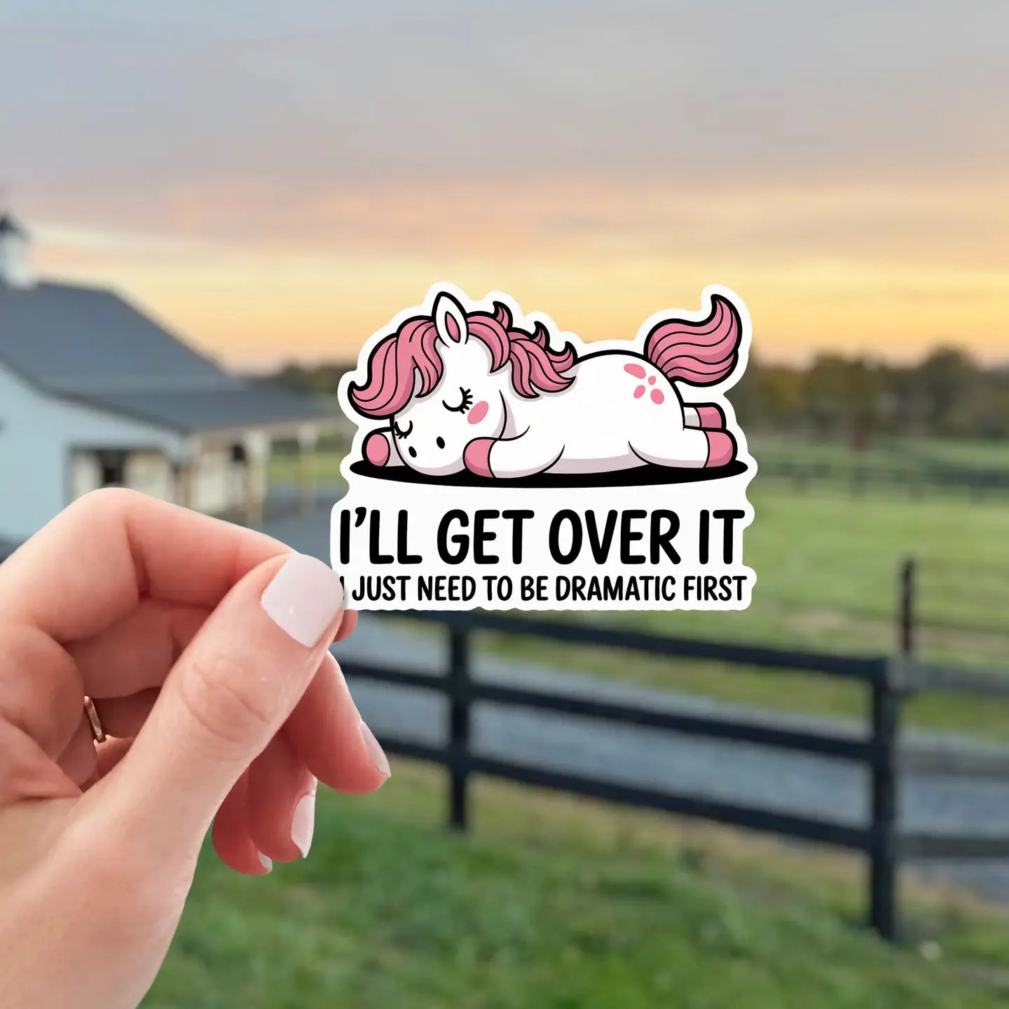 MyFancyPony Equestrian Horse Sticker -Waterproof- Get Over It