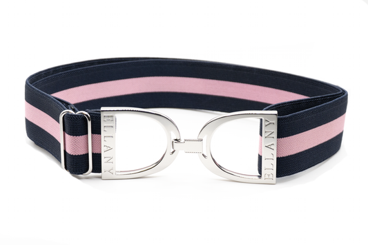 Blue Duck Memorial - 1.5" Silver Stirrup Elastic Belt