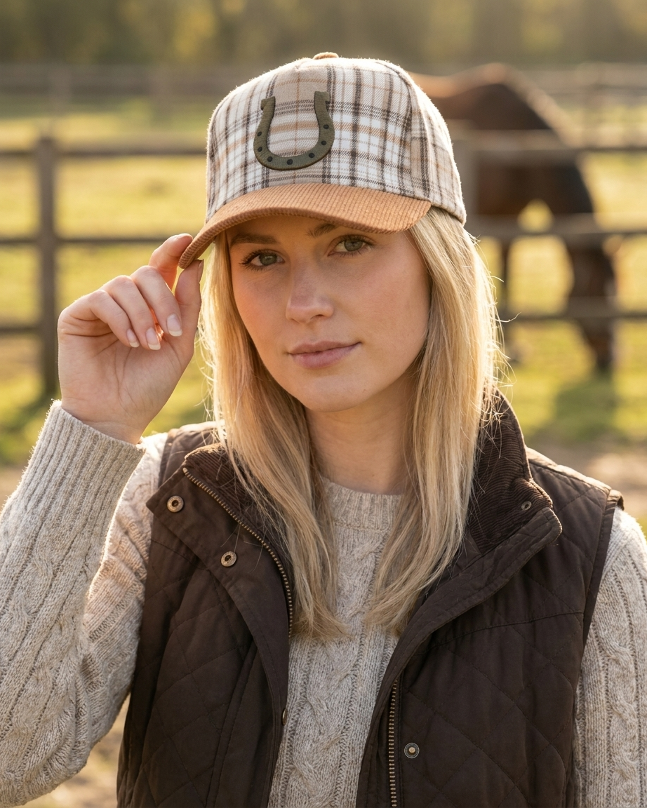 Bridlewood Plaid Horseshoe Hat