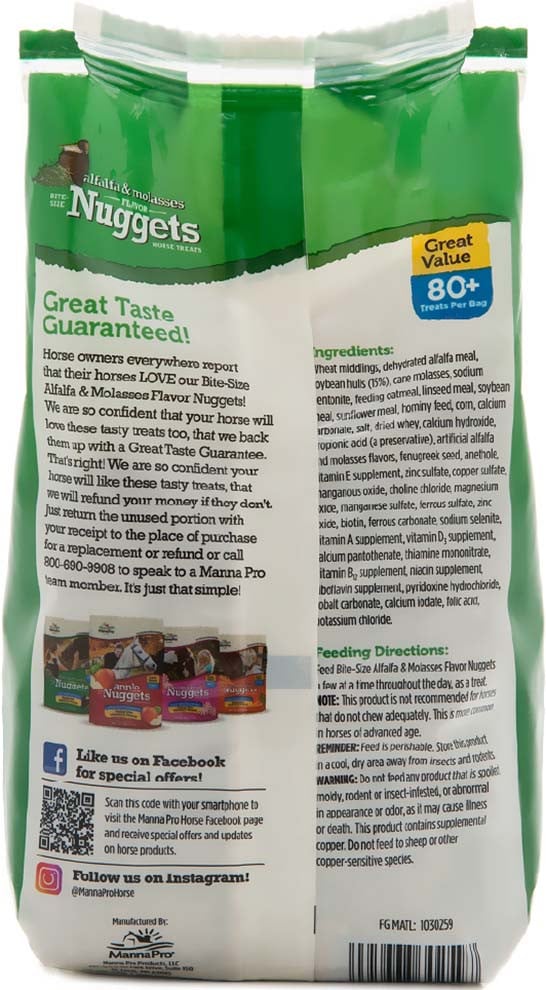 Manna Pro View product BITE-SIZE NUGGETS HORSE TREATS  1 lb.