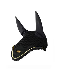Equestrian Stockholm Ear Bonnet Black Gold - Full