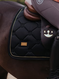 Equestrian Stockholm Jump Saddle Pad Black Gold - Full