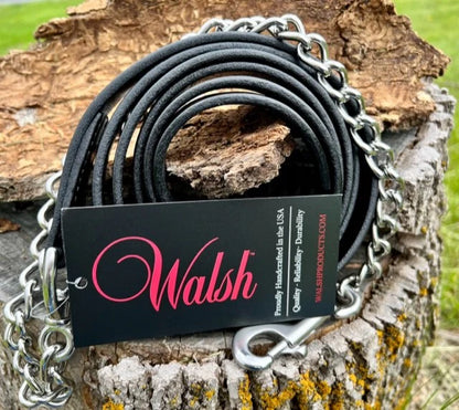 Walsh Leather Lead with 24" Chain