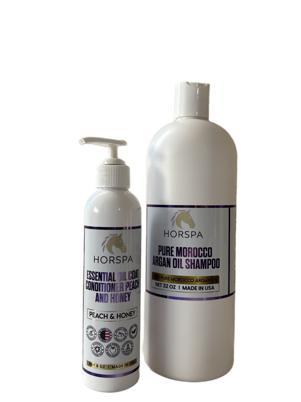 Bundle Pure Morocco Argan Oil Shampoo 32oz plus Essential Oil Coat Conditioner Peach and Honey 16oz with Sponge applicator