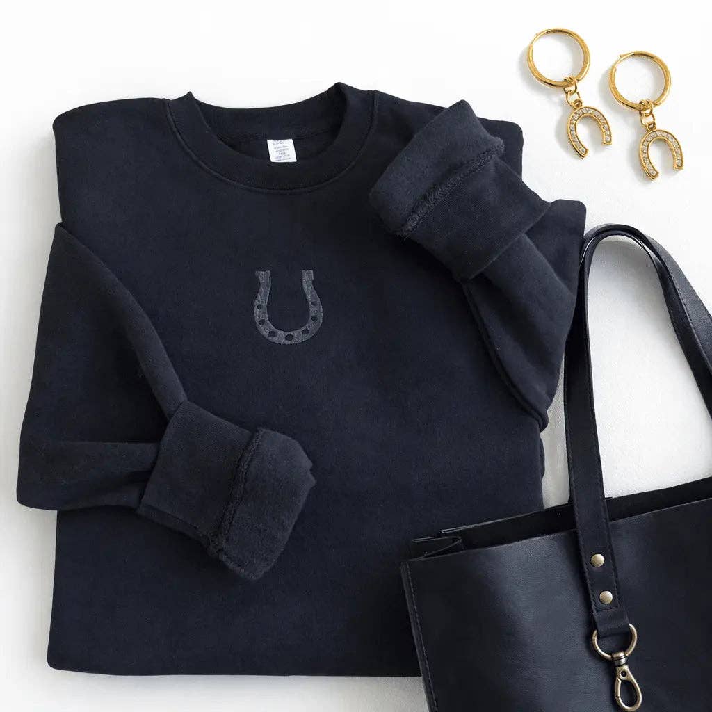 Fortuna Horseshoe Black Sweatshirt