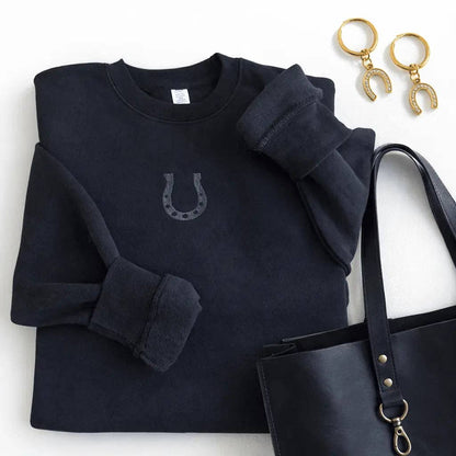 Fortuna Horseshoe Black Sweatshirt