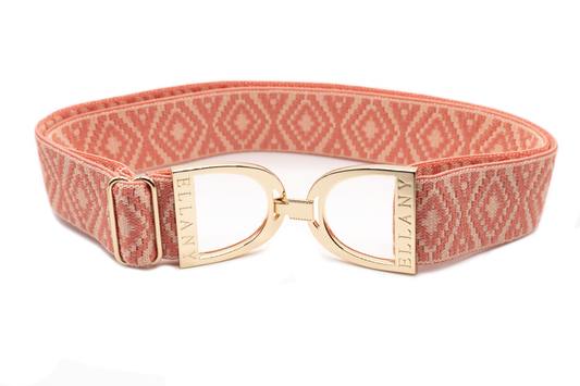 Coral Ornata - 1.5" Gold Stirrup Elastic Belt