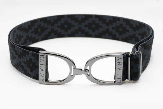 Charcoal Polo - 1.5" Gunmetal Stirrup Elastic Belt