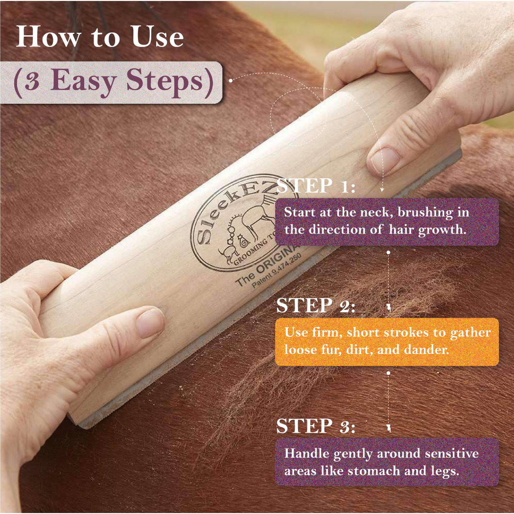 SleekEZ® Horse Brush for Shedding and Grooming (10 inch) - Riders Choice Supply Co