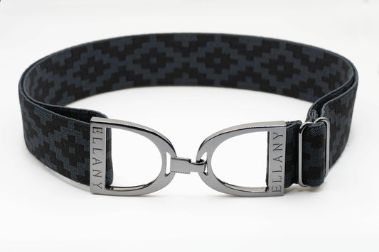 Charcoal Polo - 1.5" Gunmetal Stirrup Elastic Belt - Riders Choice Supply Co