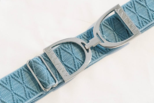 Ocean Dante - 1.5" Silver Stirrup Equestrian Elastic Belt - Riders Choice Supply Co