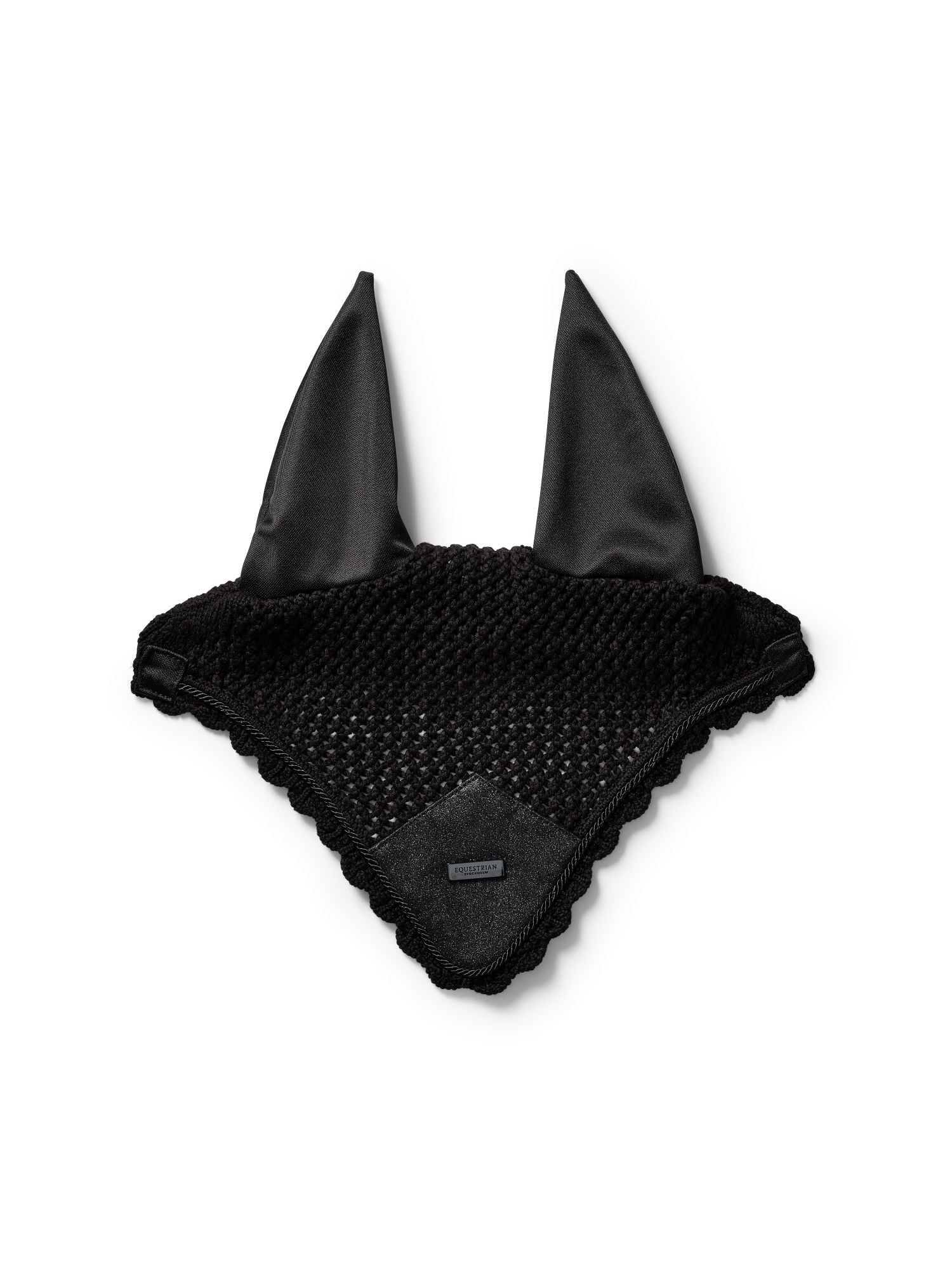 Equestrian Stockholm Ear Bonnet All Black Glimmer - Full - Riders Choice Supply Co