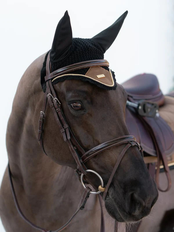 Equestrian Stockholm Ear Bonnet Golden Brass - Full - Riders Choice Supply Co