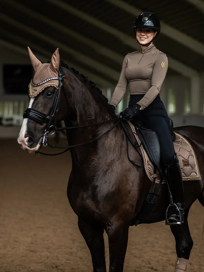Equestrian Stockholm Ear Bonnet Champagne - Full - Riders Choice Supply Co