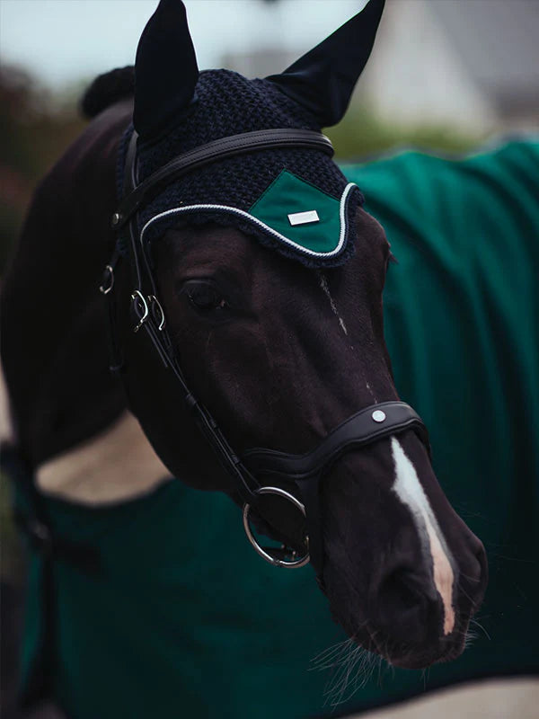 Equestrian Stockholm Ear Bonnet Emerald - Full - Riders Choice Supply Co