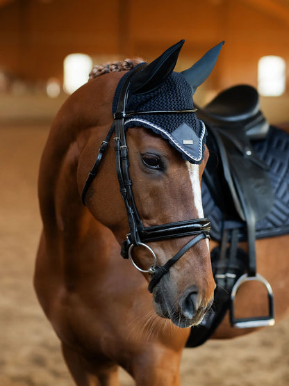 Equestrian Stockholm Ear Bonnet - Midnight Blue - Riders Choice Supply Co