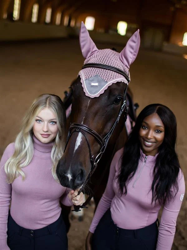 Equestrian Stockholm Ear Bonnet Pink - Full - Riders Choice Supply Co