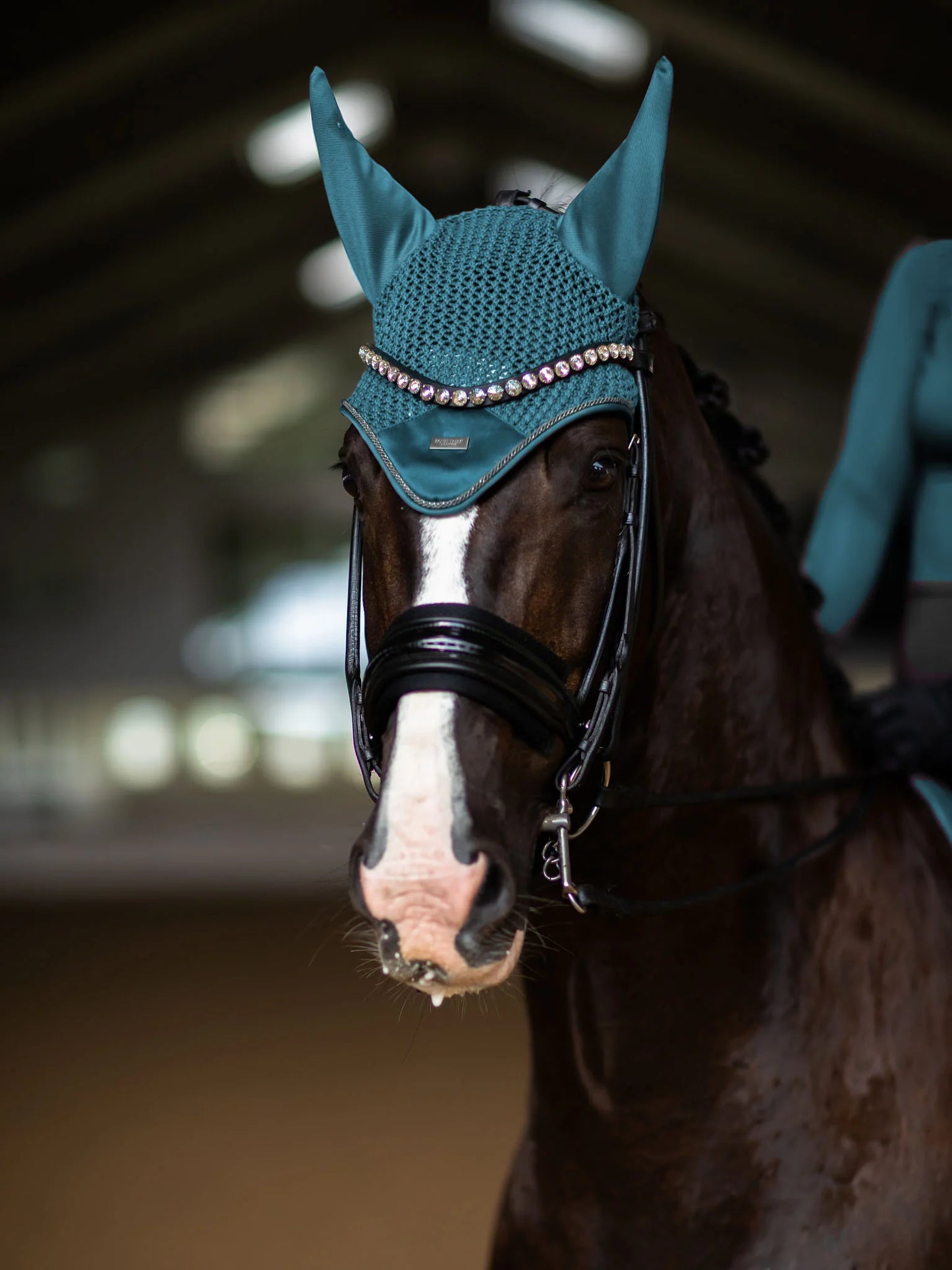Equestrian Stockholm Ear Bonnet - Modern Teal Blue - Riders Choice Supply Co