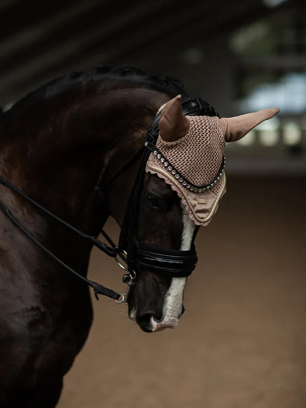 Equestrian Stockholm Ear Bonnet Champagne - Full - Riders Choice Supply Co