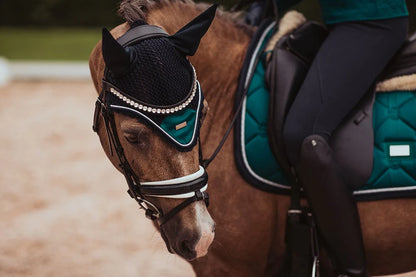 Equestrian Stockholm Ear Bonnet Emerald - Full - Riders Choice Supply Co