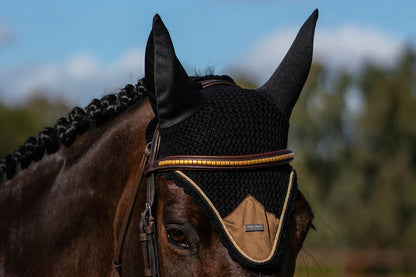 Equestrian Stockholm Ear Bonnet Golden Brass - Full - Riders Choice Supply Co