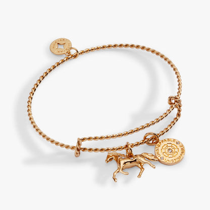 Horse Rope Textured Charm Bangle - Riders Choice Supply Co