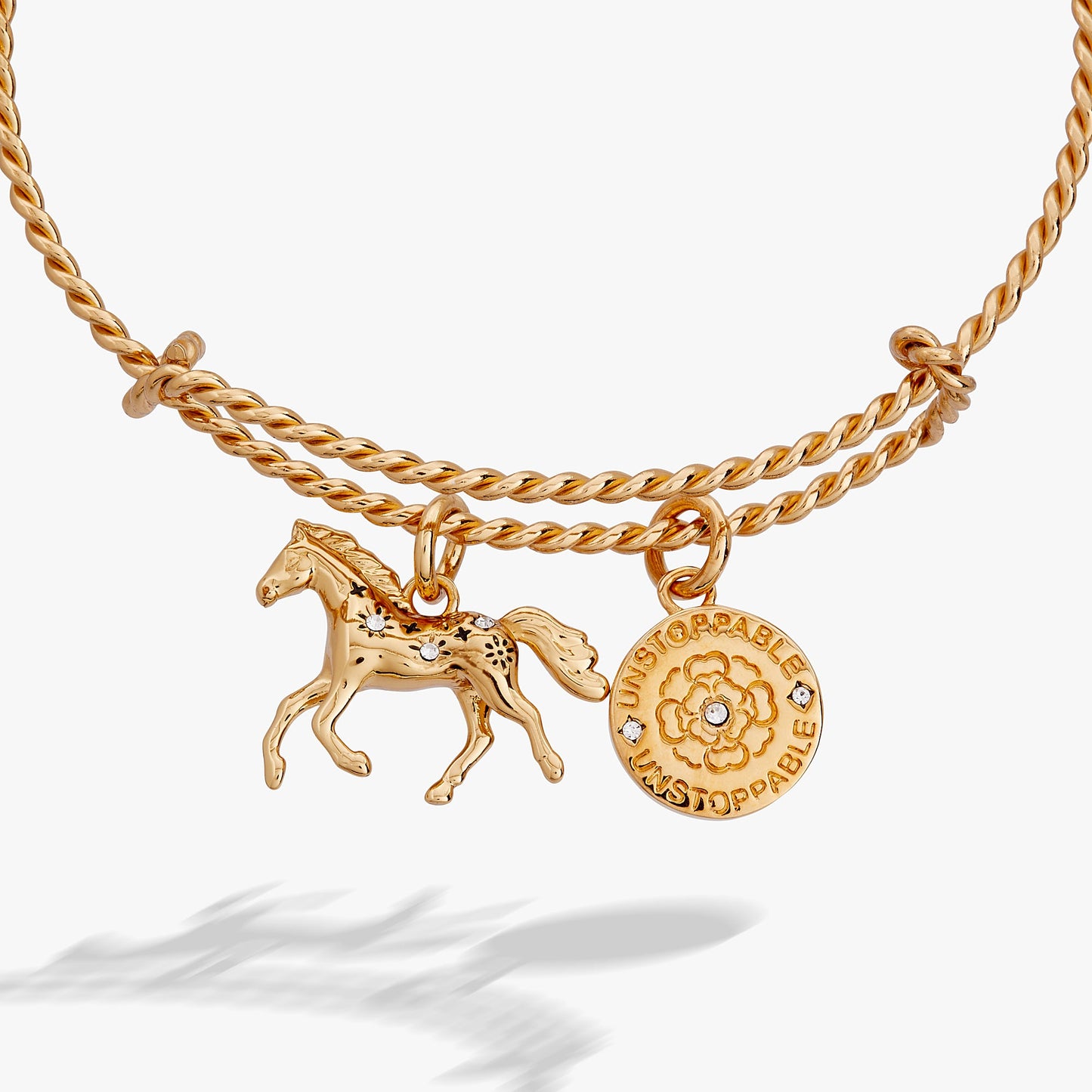Horse Rope Textured Charm Bangle - Riders Choice Supply Co