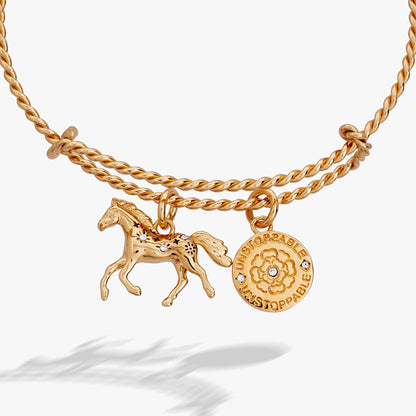 Horse Rope Textured Charm Bangle - Riders Choice Supply Co