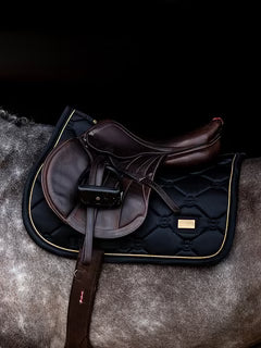 Equestrian Stockholm Jump Saddle Pad Black Gold - Full